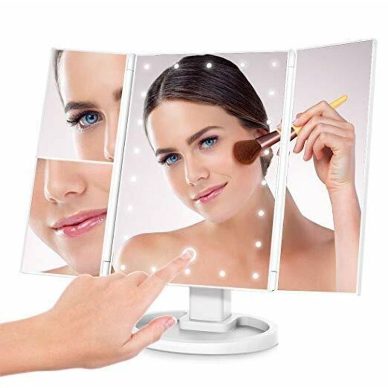 A Large Light Colored Makeup Mirror With A Magnification Of 1X/10X And A 180 ° Single-sided Desktop Makeup Mirror, Suitable As A Gift For Others_voghion.com