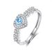 Anello a forma di cuore con design di nicchia in argento puro, regolabile, elegante, con cristalli naturali colorati, per donne_voghion.com