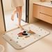 Tappetino antiscivolo per ingresso del bagno, in lino intrecciato, assorbente e ad asciugatura rapida, con motivo a cartoni animati_voghion.com