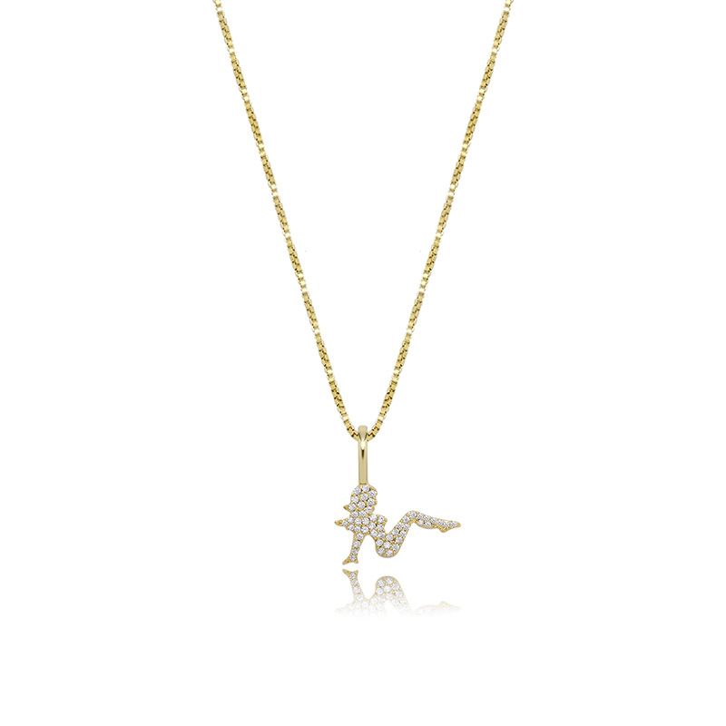 Women's Jewelry Elegant 925 Sterling Silver Pendant Necklace With Zircon Charm, Hip Hop Style, Box Chain Included (Sizes 7-11)Hip Hop Necklace Jewelry_voghion.com