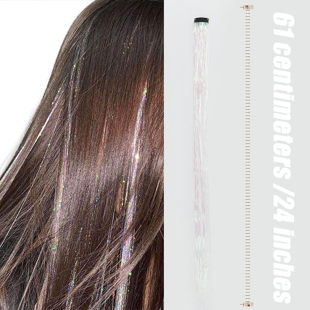 Auksinis perukas, vientisas segtukas, lazerinė viela, „Cool Fairy“ plaukų priauginimas, 24 colių viela._voghion.com