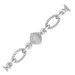 Sterling Silver Cable Oval and Square Link Bracelet with Diamonds (1/4 cttw)_voghion.com