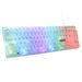 【Stylowa i przezroczysta】 Klawiatura przewodowa z podświetleniem RGB — mechaniczne wrażenia, wodoodporna i pyłoszczelna, skróty multimedialne, możliwość dostosowania efektów świetlnych_voghion.com