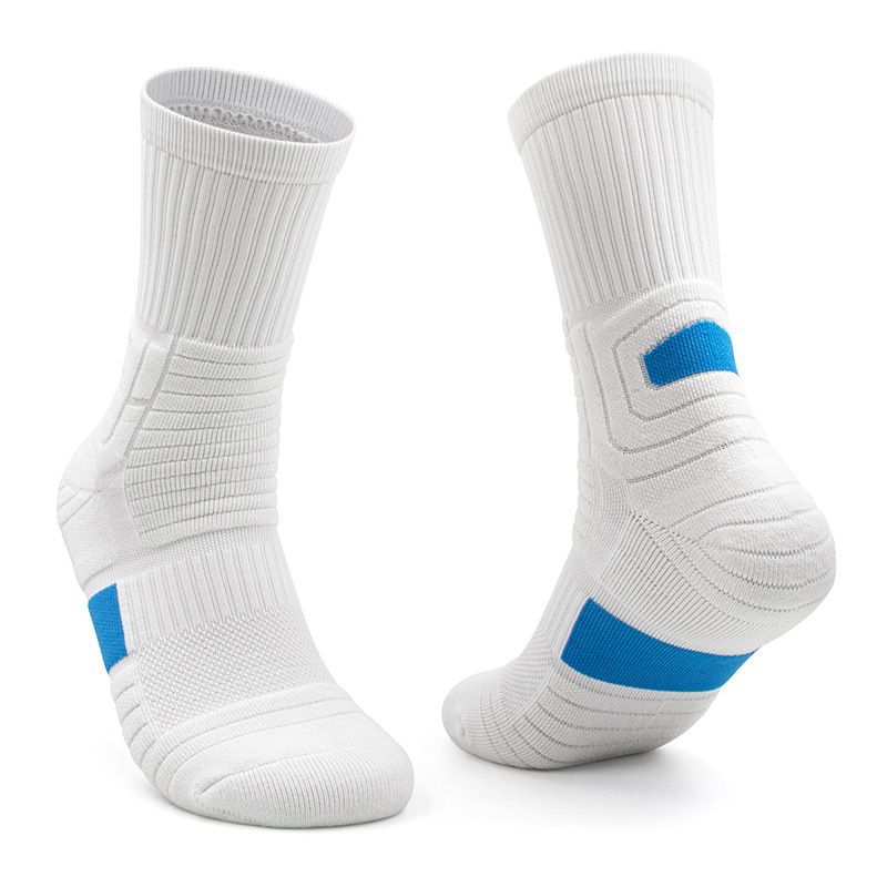 Calzini con fondo in spugna, calzini sportivi traspiranti e assorbenti del sudore, calzini da corsa outdoor a tubo medio, calzini sportivi professionali d'élite_voghion.com