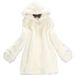 Cappotto con cappuccio in visone sintetico da donna – Giacca invernale di media lunghezza con dettagli in filo metallico (capospalla bianco, elegante e perfetto per l'ufficio)_voghion.com