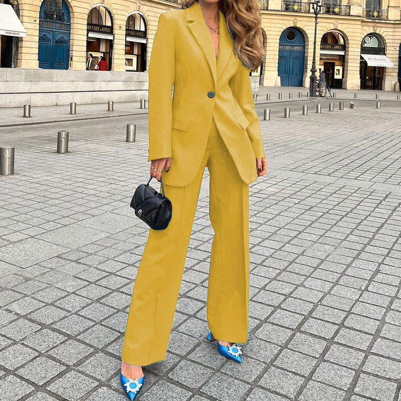 Herbstmode Langarm Mantel mit langer Hose Sets Frauen 2024 Casual 2 Stück Outfit Set Frühling Herbst Anzüge Outwear_voghion.com