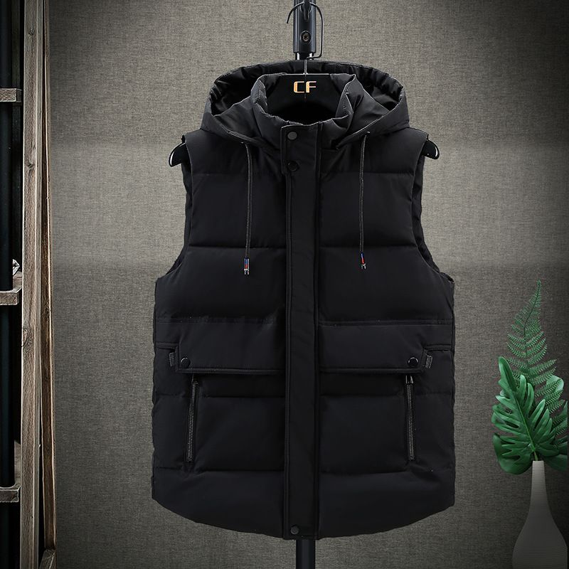 Gilet slim de style coréen pour hommes, gilet de haute qualité pour jeunes hommes, style couple, en coton épais, gilet extérieur, automne et hiver_voghion.com