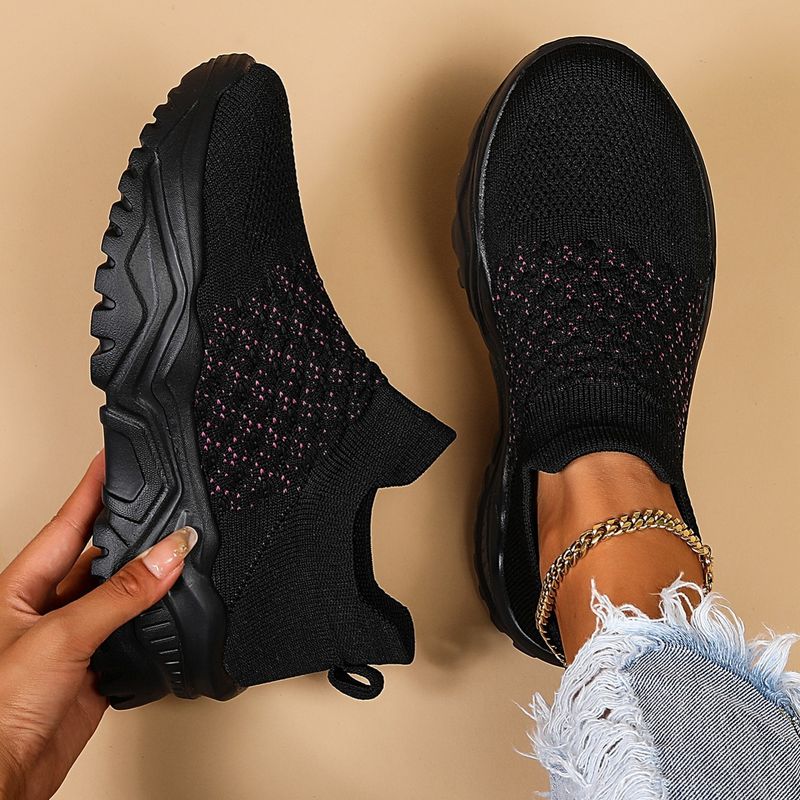 Atmungsaktive Socken-Sneakers für Damen in Übergröße, zum Reinschlüpfen, für faule Schuhe_voghion.com