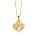 Micro ingelegde zoetwaterparels en zirkoon schelp ketting hanger voor dames, open en sluitbaar S925 sterling zilver met vergulde sieraden_voghion.com