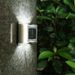 Solar LED Wall Light, Waterproof Outdoor Garden Lights With Up & Down Lighting, Warm White/Color Changing, Stainless Steel,_voghion.com