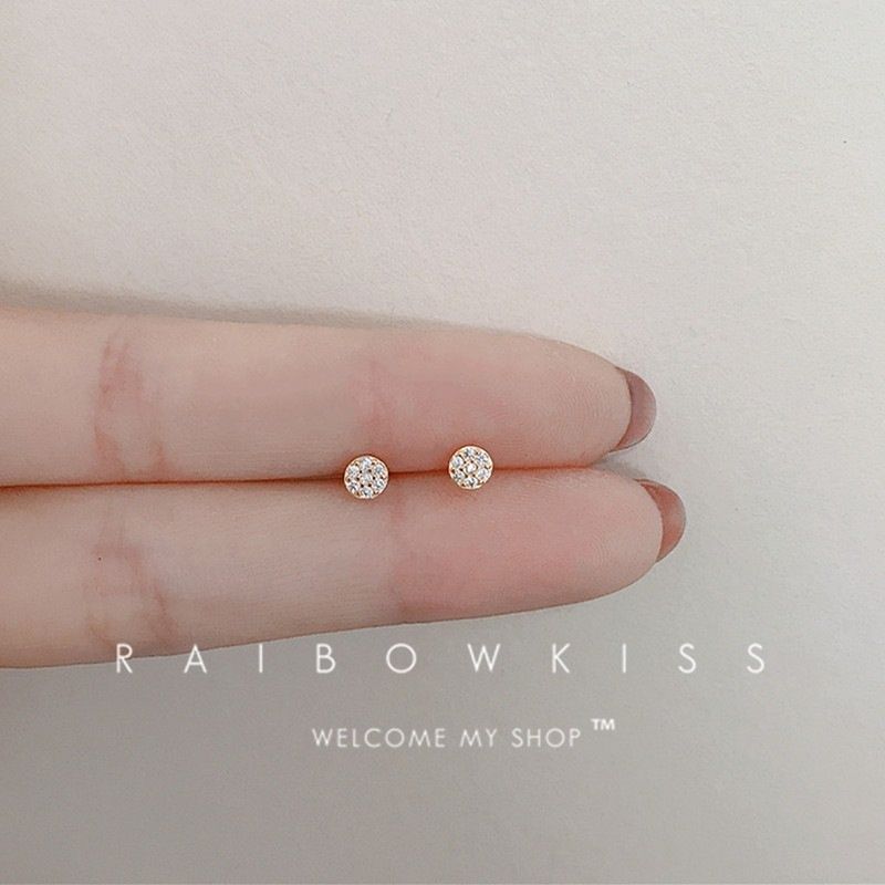 Mini orecchini invisibili da lavoro, orecchini a bottone con piccolo fiore, cuore, loto, argento, zircone, disco, orecchio, perno, osso, per donna_voghion.com