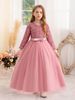 Weihnachtspartykleid für Kinder, eleganter Prinzessinnen-Stil, geeignet als Geburtstags-/Eventgeschenk, Party, Hochzeit, Blumenmädchen_voghion.com
