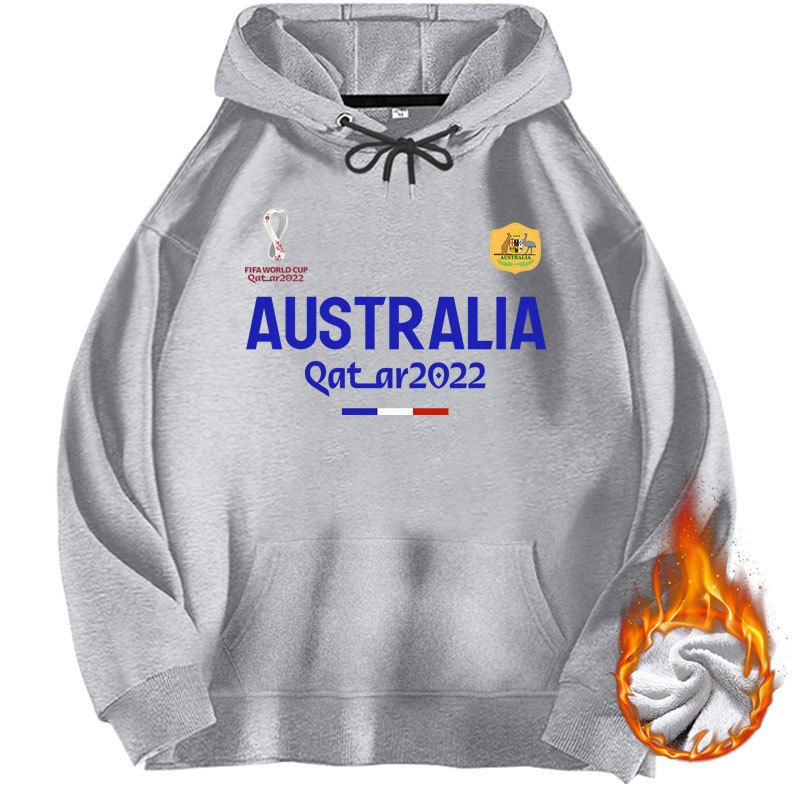 Kapuzenpullover der australischen Fußball-Weltmeisterschaft 2022 mit lockerer Passform aus Samt für Herbst und Winter_voghion.com
