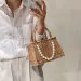 Damen Stroh und Handtaschen Sommer Rattan Handgemachte Tragetaschen Damen Bänder Sommer Strandkorb Perlen Reisetasche_voghion.com