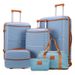 Brown Color Six Piece PP Trolley Case Explosion Proof Zipper Universal Wheel Suitcase Luggage Storage Box Set_voghion.com