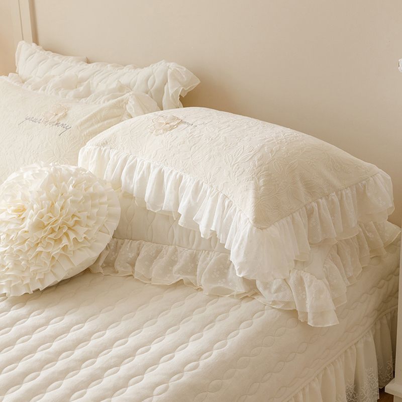 French Princess Style Milk Velvet Warm Pillowcases Pair For Home Use Adult Ruffled Edge Fluffy Pillow Core Inner Cover_voghion.com