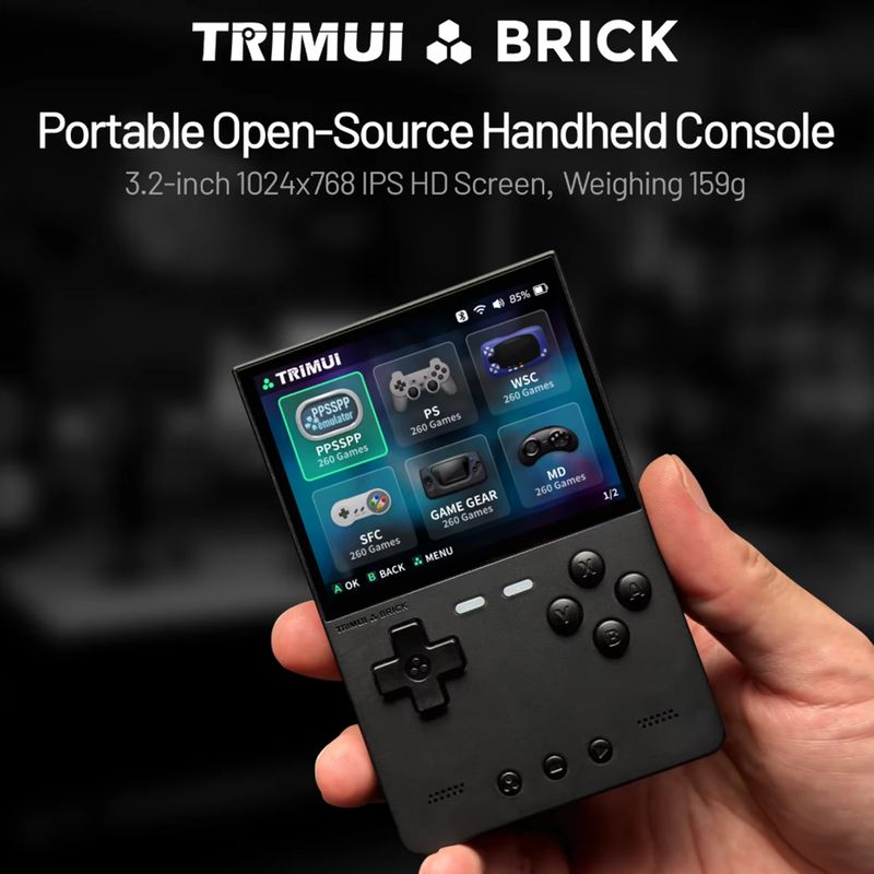 TRIMUI BRICK Handheld 3.2'' Linux-systeem Draagbare console 400PPI IPS-scherm 3000mAh Game Player_voghion.com