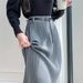 K Women's Midi Pleated Knit Skirt With High Waist Design, Covering The Hips And Slimming The Figure._voghion.com