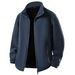 Herren-Winterjacke aus Sherpa-Fleece – Schwerer, warmer Mantel mit offener Vorderseite für große Größen (Schwarz, Marineblau, Dunkelgrau, Armeegrün)_voghion.com