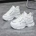 Inner Height Enhancing Dad For Women New All Match Small Size Thick Sole Comfortable Breathable Caual Sport White_voghion.com