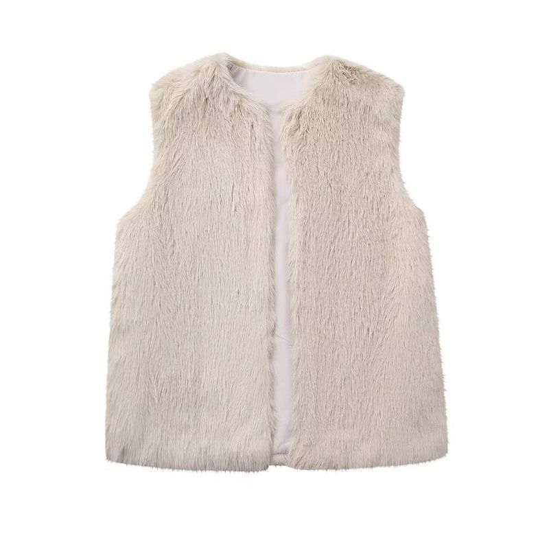 Women's 2023 socialite temperament elegant artificial fur effect vest_voghion.com