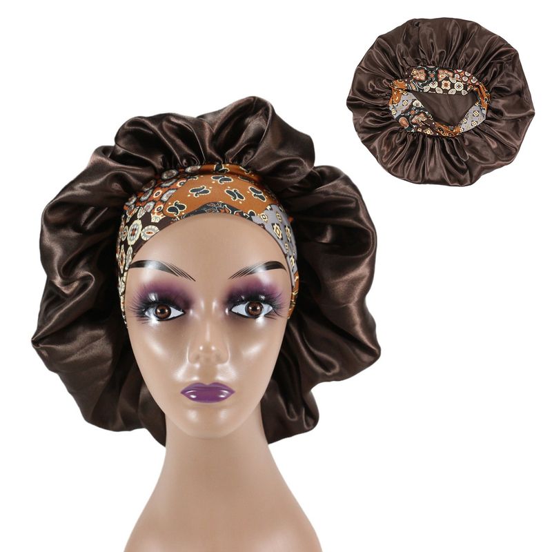Cuffia da notte africana a tesa larga, morbida ed elastica, stampata, in raso, con cupola, per la cura dei capelli, per la bellezza, la doccia_voghion.com