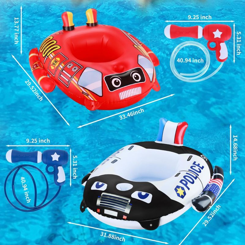 Anneau gonflable pour siège de voiture, anneau de natation pour enfants, pistolet à eau pour piscine, jouet pour voiture tamponneuse_voghion.com
