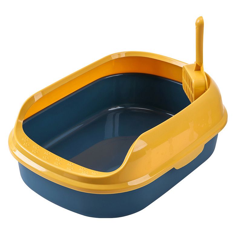 Caixa de areia para gatos, vaso sanitário fechado EMI, à prova de respingos, caixa de areia oval com pedal, material de limpeza para gatos, para animais de estimação_voghion.com