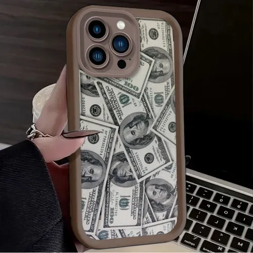 Stoßfeste, weiche Silikonhülle für iPhone 16 15 14 13 12 11 Pro Max X XS X S Max XR SE 2020 7 8 Plus Dollar-Banknote-Flüssigkeitsabdeckung_voghion.com