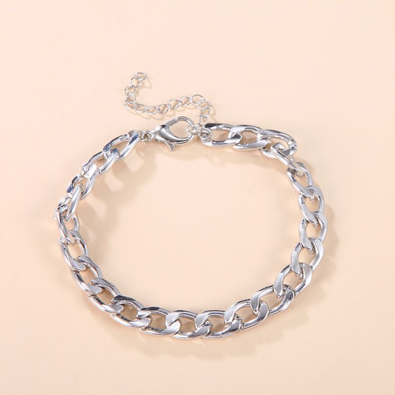 Men's Hip Hop Punk Titanium Steel Cuban Fashion Street Style Geometric Metal Chain Bracelet_voghion.com