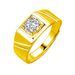 Kore Versiyonu Erkek Tanrı Charm Altın Kaplama Kübik Zirkonyum Kişiselleştirilmiş Ve Şık Açık Ağızlı Parıldayan Kum Yüzük_voghion.com
