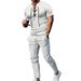 2024 Cross-border New Men's Suit Summer Two-piece Set High-end Trend Stand-up Collar Solid Color Short-sleeved Suit_voghion.com