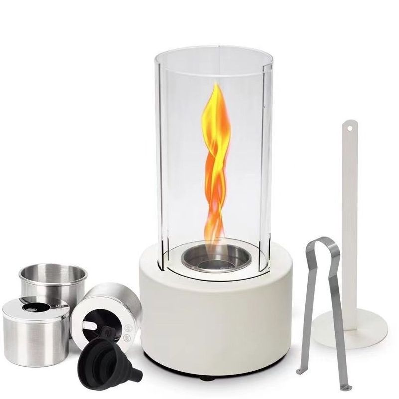 Round Rotating Alcohol Heating Portable Outdoor Metal Flame Lamp Home Indoor Real Fire Fireplace_voghion.com