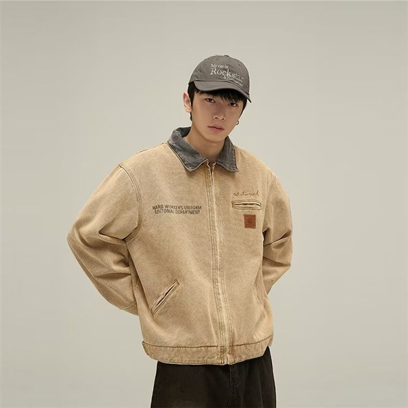 Spring And Autumn Color Blocking, Niche Design Sense, American Style Jacket, Men's Trendy Brand_voghion.com