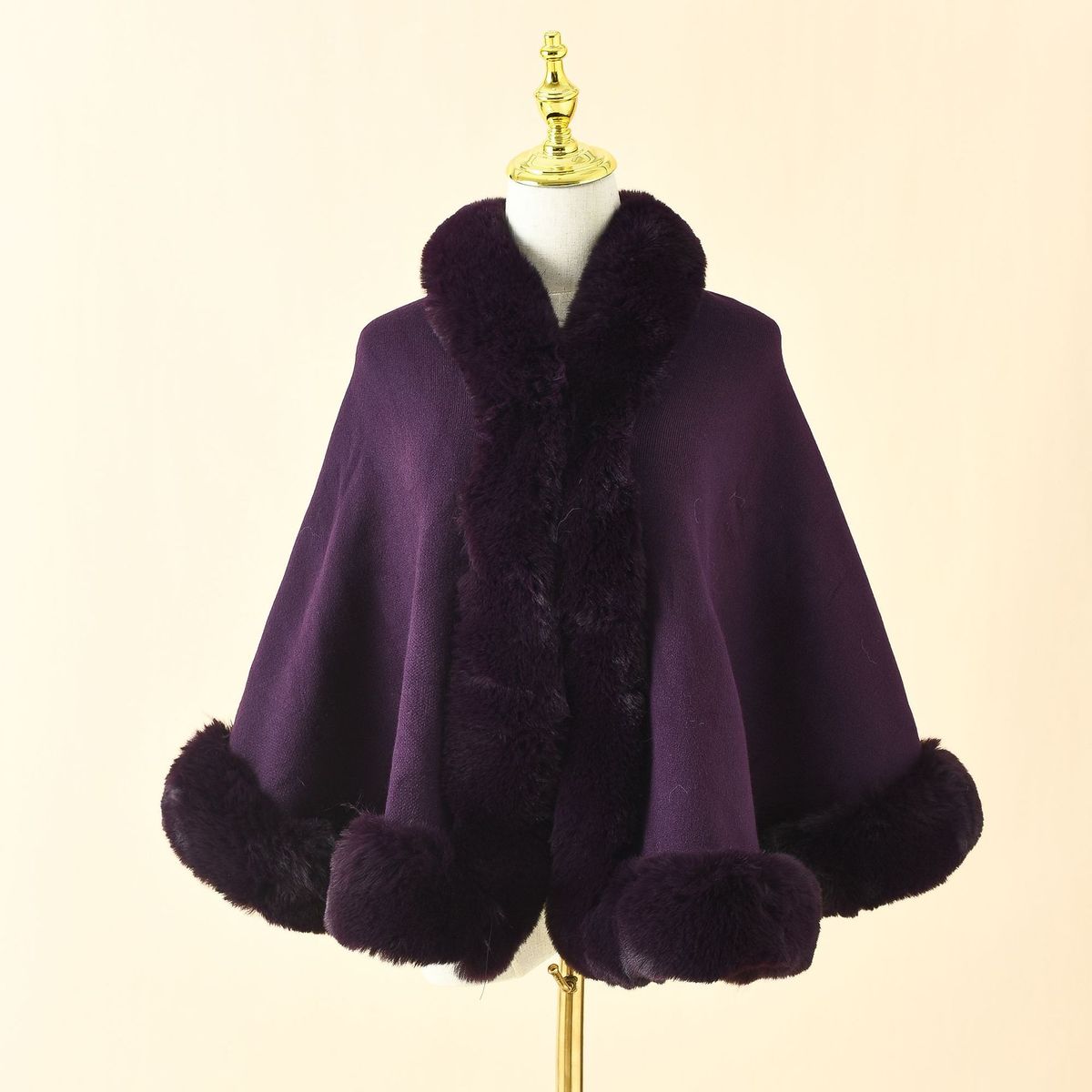 Autumn short woolen shawl, new autumn and winter fox fur grass cloak, bride's toast jacket, thickened cardigan_voghion.com