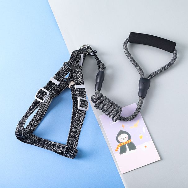 Guinzaglio per animali domestici in lino antideflagrante, imbracatura per il petto, maniglia in schiuma, corda da passeggio anti-smarrimento, forniture per cani_voghion.com