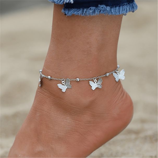 Mehrschichtiges Fußkettchen-Set für Damen, Seestern-Muschel-Design, Urlaub, Strand, Fußschmuck_voghion.com