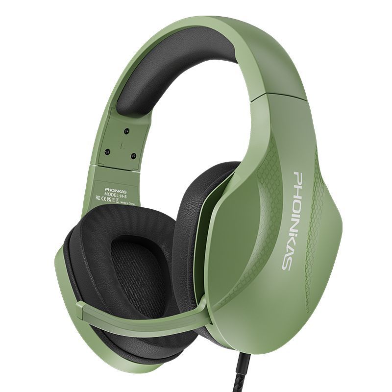 PHOINKAS H5 Over-Ear-Kopfhörer, kabelgebundenes Gaming-Headset mit Mikrofon für Desktop-Computer_voghion.com