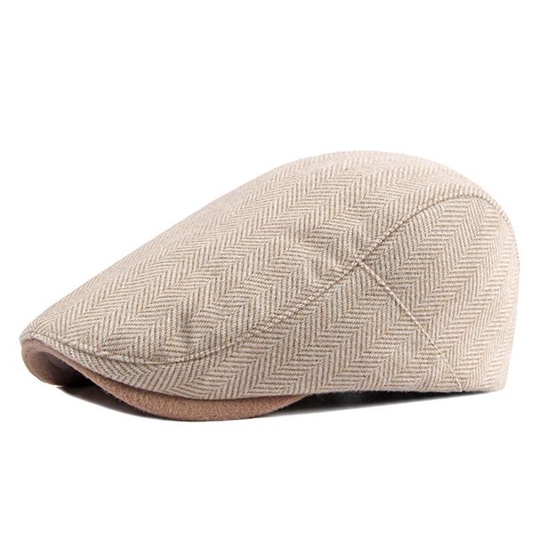 Unisex-Baskenmütze aus Wolle für mittlere und ältere Menschen, Vintage-Sturmhut, Seniorenmütze, warme Fischgrätenmütze für Männer_voghion.com