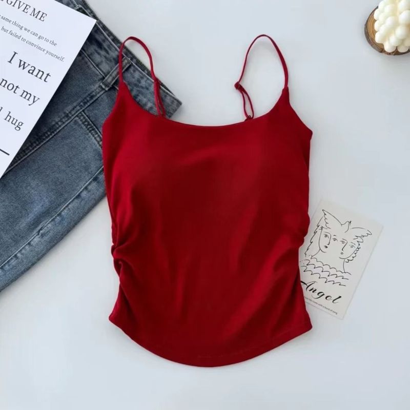 Damenunterwäsche Pure Desire Plissee Schöner Rücken Camisole Weste Für Frauen Schlanke Unterhose Oberbekleidung Feste Körbchen Brustwickel Tube Top Unterwäsche Damen Top_voghion.com