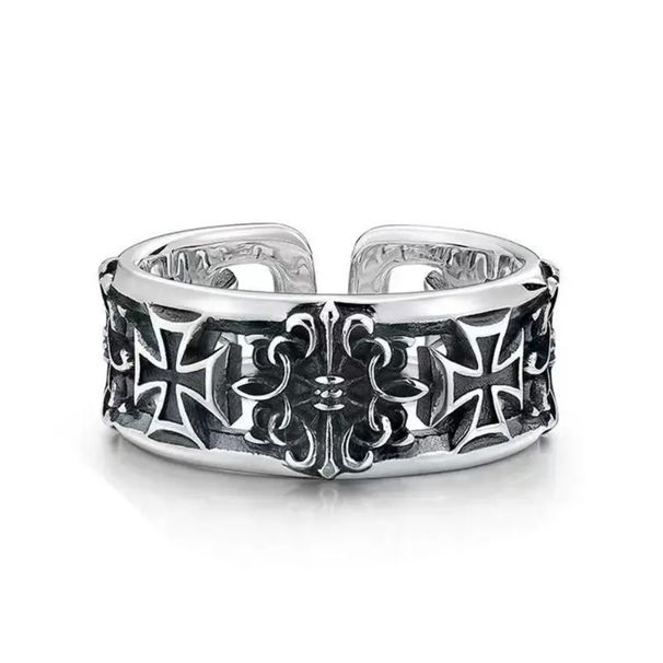 New Retro Cross Hip-hop Punk Style Niche Opening Ring For Men_voghion.com
