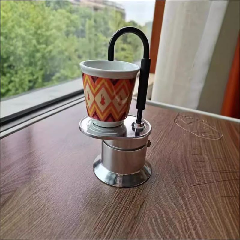 Aluminum Alloy Single Tube 50ml Mini Moka Pot Camouflage MINI Single Cup Coffee Pot Italian Outdoor Coffee Machine_voghion.com