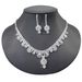 Unisex Schmuck Mode Hochzeit Wasser Diamant Halskette Ohrringe Set Licht klassischer Schmuck Blumen Brautschmuck Set_voghion.com