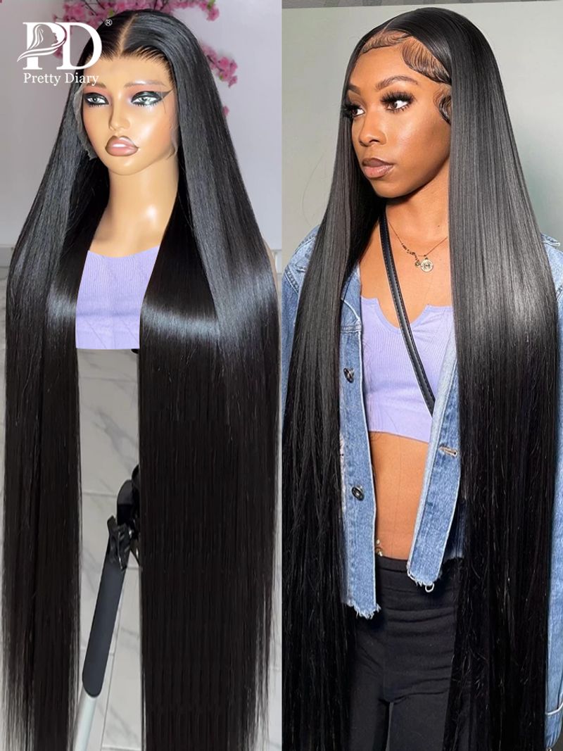 hot selling 250% Bone Straight 5x5 Glueless Preplucked 13x4 Frontal Wig 13x6 Transparent Lace Front Wigs For Women_voghion.com