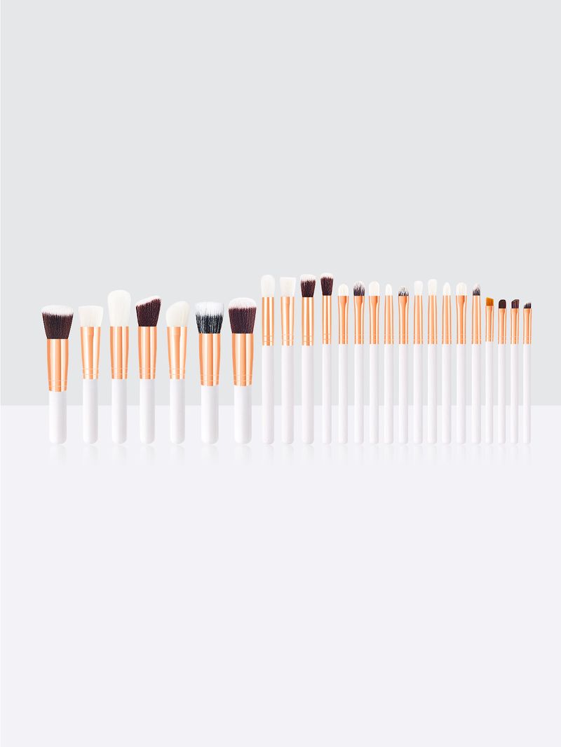 25 portable white quality makeup brush set_voghion.com