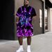 Men's Clothing Plus Size Summer T Shirt Shorts Suit Pattern Animal 3D Digital Printing Casual Beach Pants Suit_voghion.com