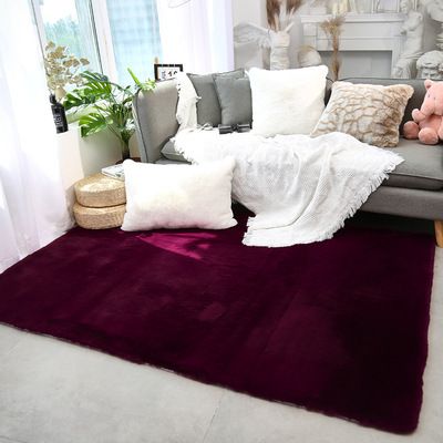 Luxury Faux Rabbit Fur Area Rug With Polyester Cotton Base - Ultra Soft & Plush, Modern Nordic Style, Machine Washable, Multiple Sizes & Colors_voghion.com