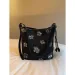 Nanfeng Chio2nd Starlight Dream Tote Black Denim Shoulder Women Glitter Flower Crossbody Bag_voghion.com
