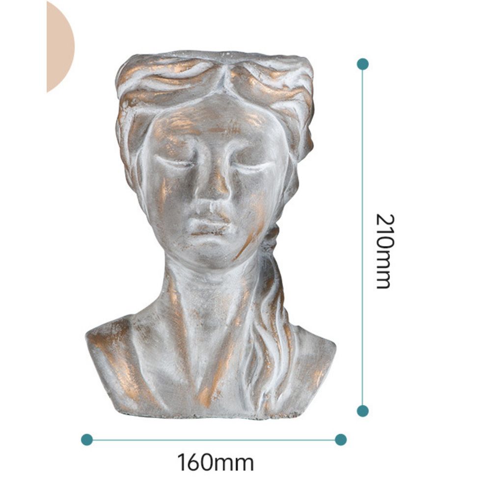 Statue de fille nordique en ciment, pot succulent, décoration d'entrée de balcon, de bureau, plante à fleurs élégante_voghion.com