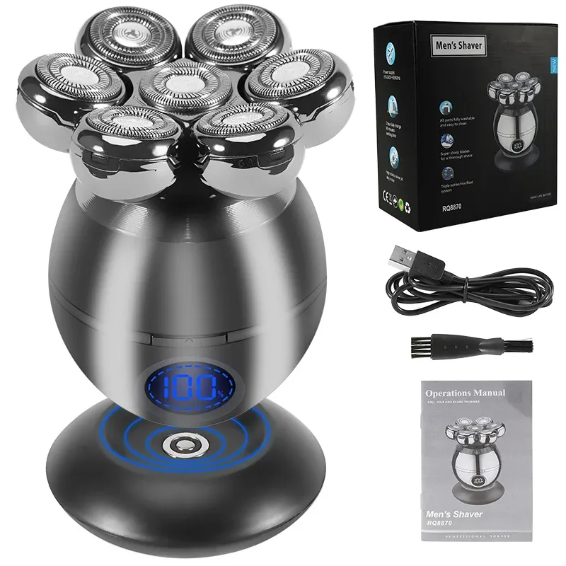 Hochwertiges elektrisches 5-in-1-Multi-Pflegeset mit wiederaufladbarem Gesichtsrasierer, Barthaarschneider, Körperrasierer und Glatze_voghion.com